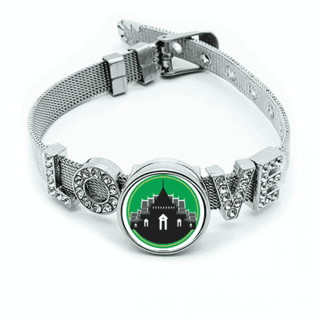 Thailand Thailand Temple Shield Bracelet Wristband Crystal Love Adjustable Bangle