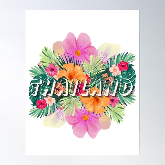 Thailand Tropical Flowers Poster Wall Art, Modern Wall Decor, 8x12 UNFRAMED