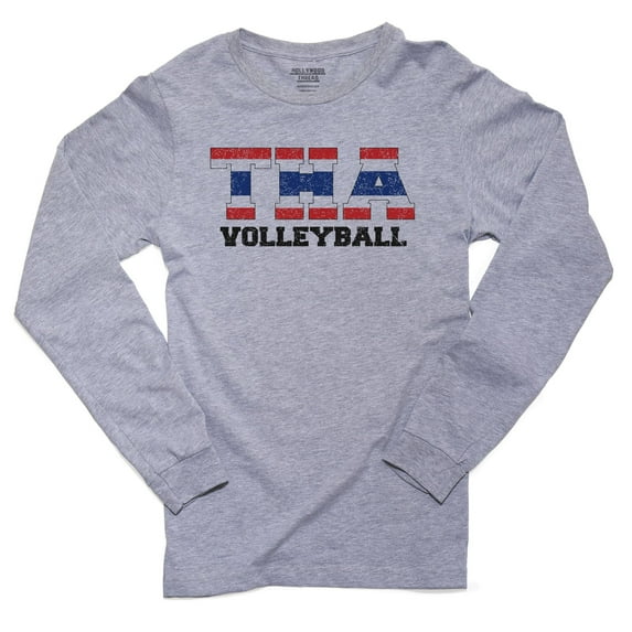 Thailand Volleyball - Olympic Games - Rio - Flag Men's Long Sleeve Grey T-Shirt