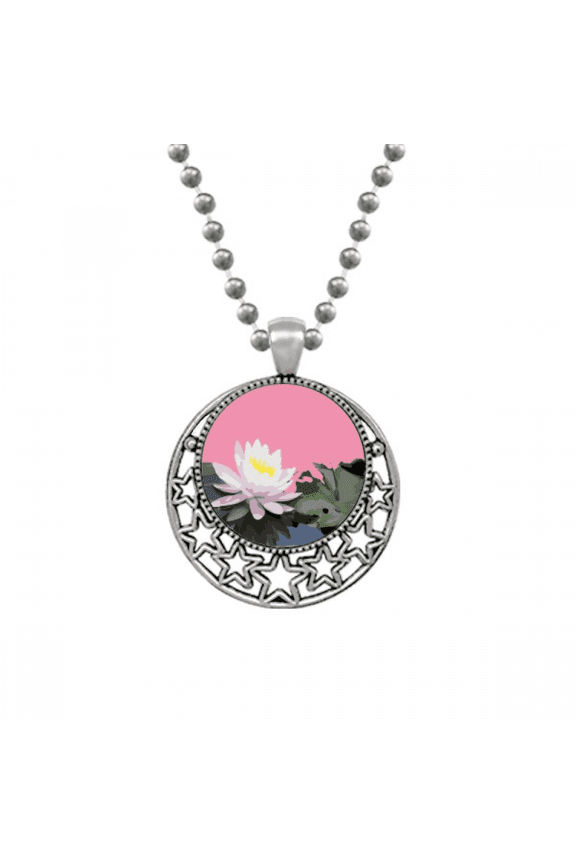Thailand Water Lily Aquatic Necklaces Pendant Retro Moon Stars Jewelry