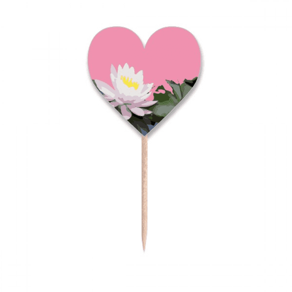 Thailand Water Lily Aquatic Toothpick Flags Heart Lable Cupcake Picks