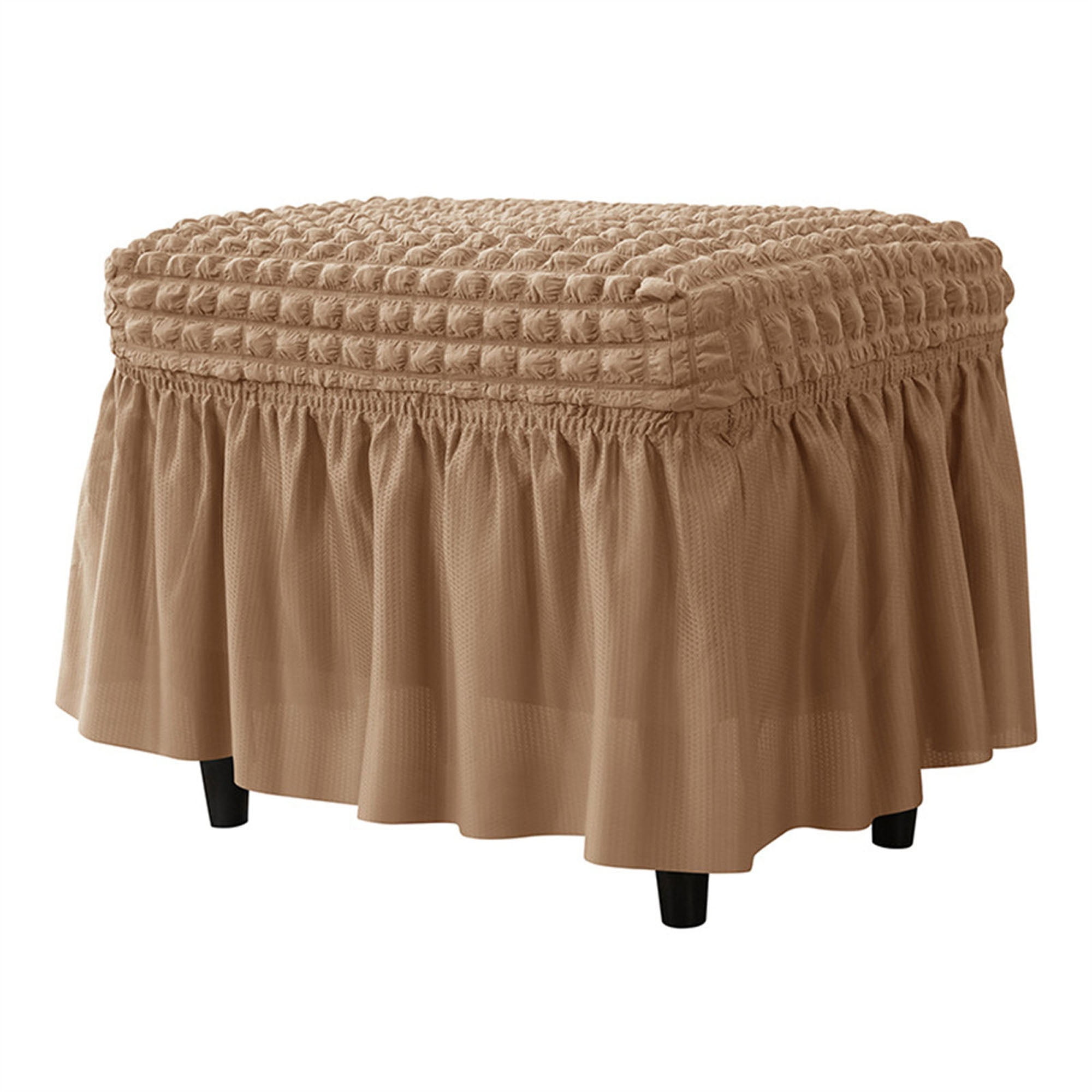 Thaisu 3D Bubble Lattice Ottoman Slipcover Rectangular Footstool