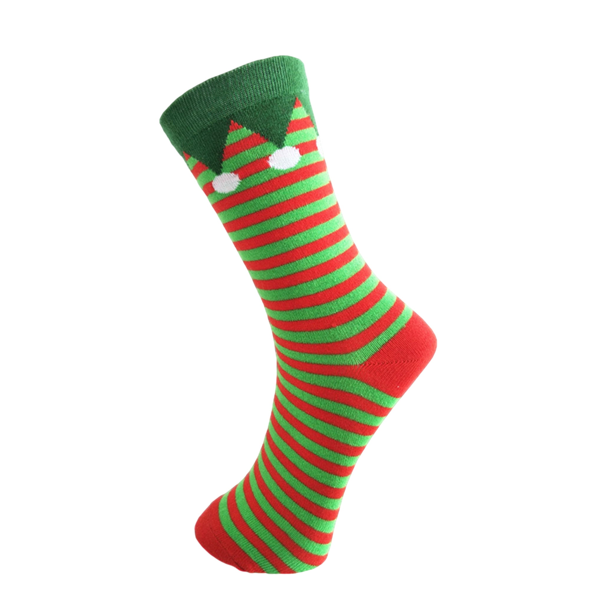 Thaisu Adult Christmas Socks Cute Santa Reindeer Candy Cane Pattern Crew Socks Funny Holiday