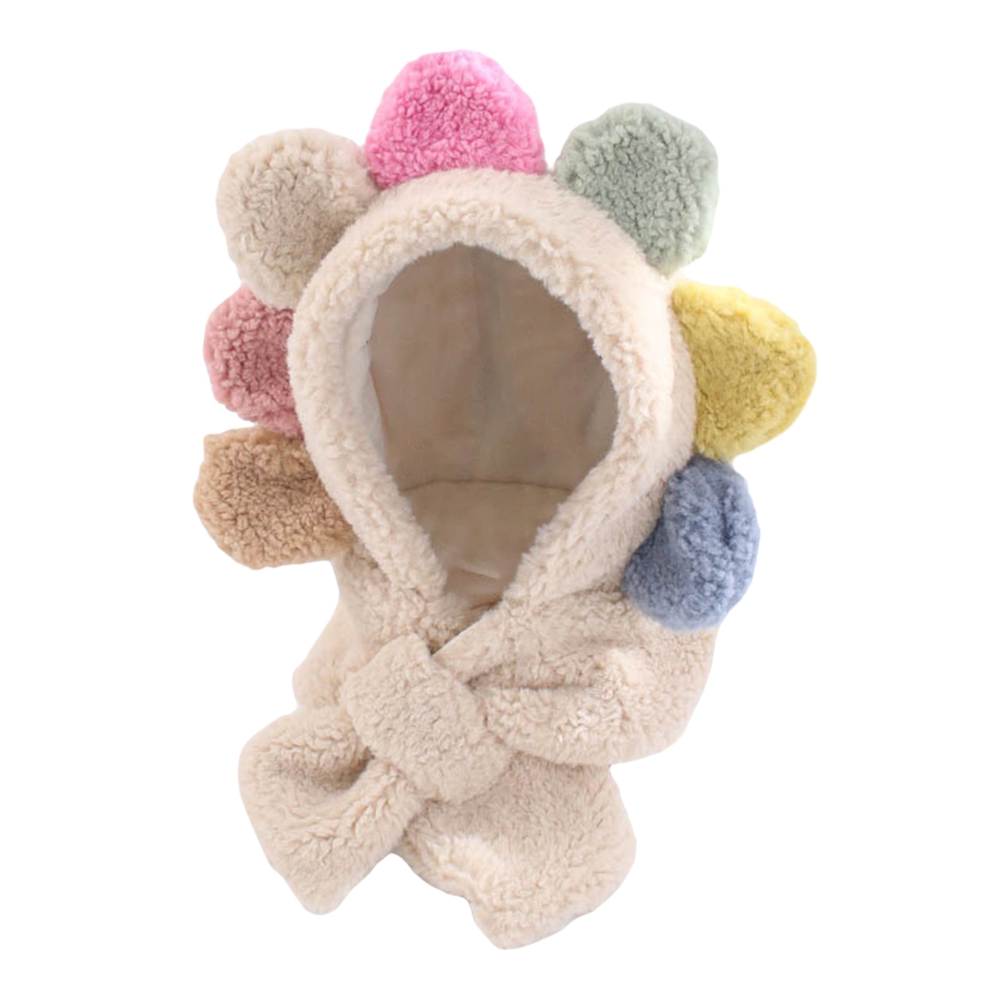 Thaisu Baby Girl Winter Hat Cute Sunflower Beanies Soft Warm Cap with Scarf Ear Flaps for Infant