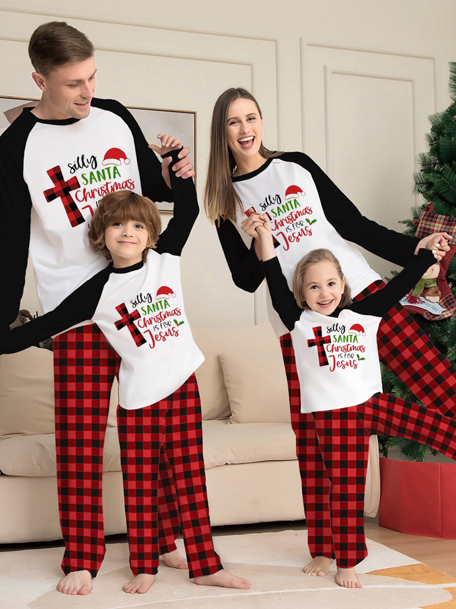 Thaisu Christmas Pajamas for Family Matching Xmas PJs Sets Letter ...