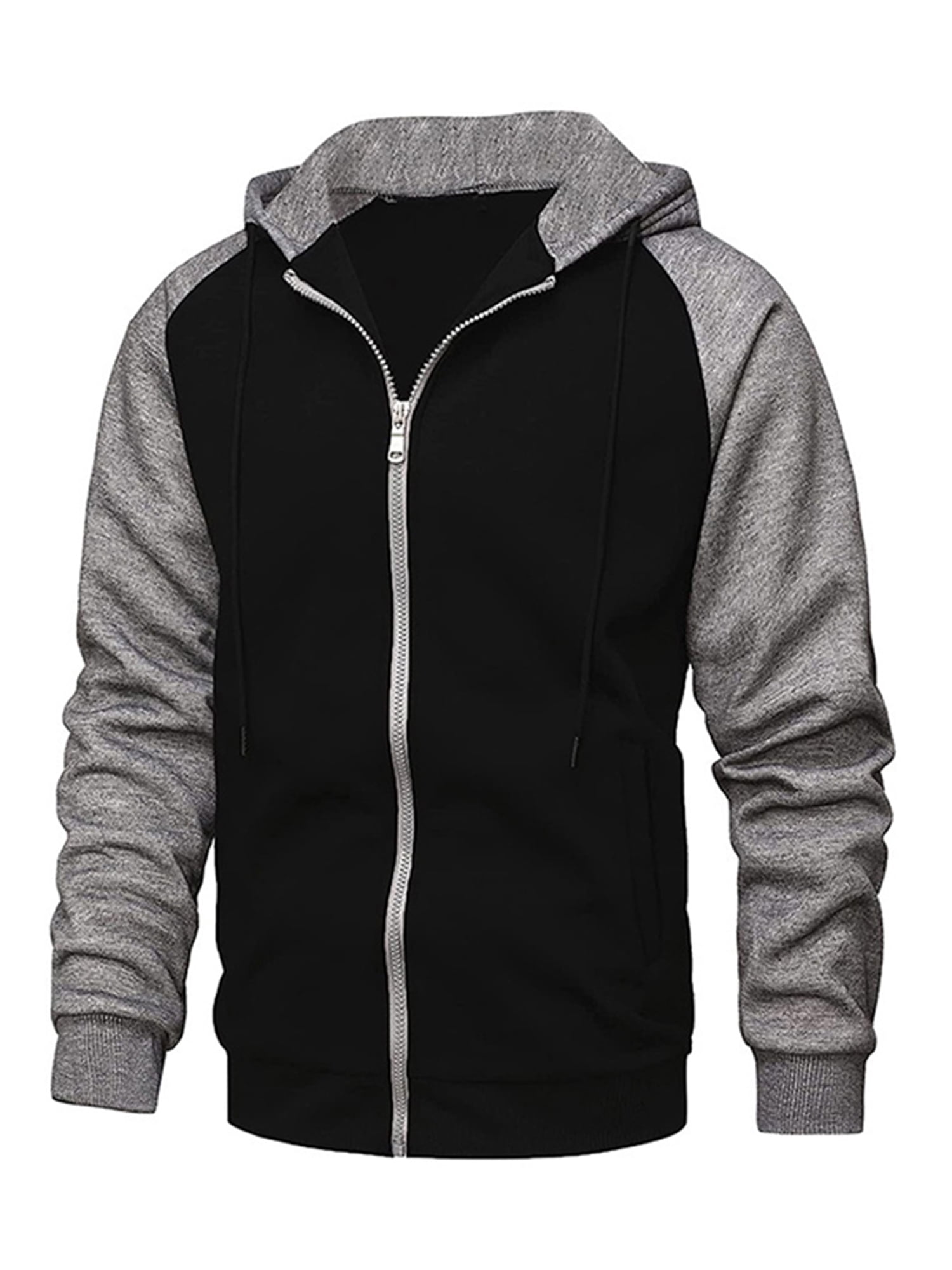 Thaisu Hoodies for Men Fleece Lined Sweatshirt Heavyweight Winter Full Zip  Up Jacket Coat Outerwear
