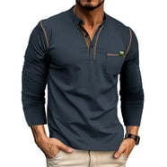 Men's Striped Long Sleeve Button-Up Shirt - Loose Fit, Breathable Cotton Linen Blend