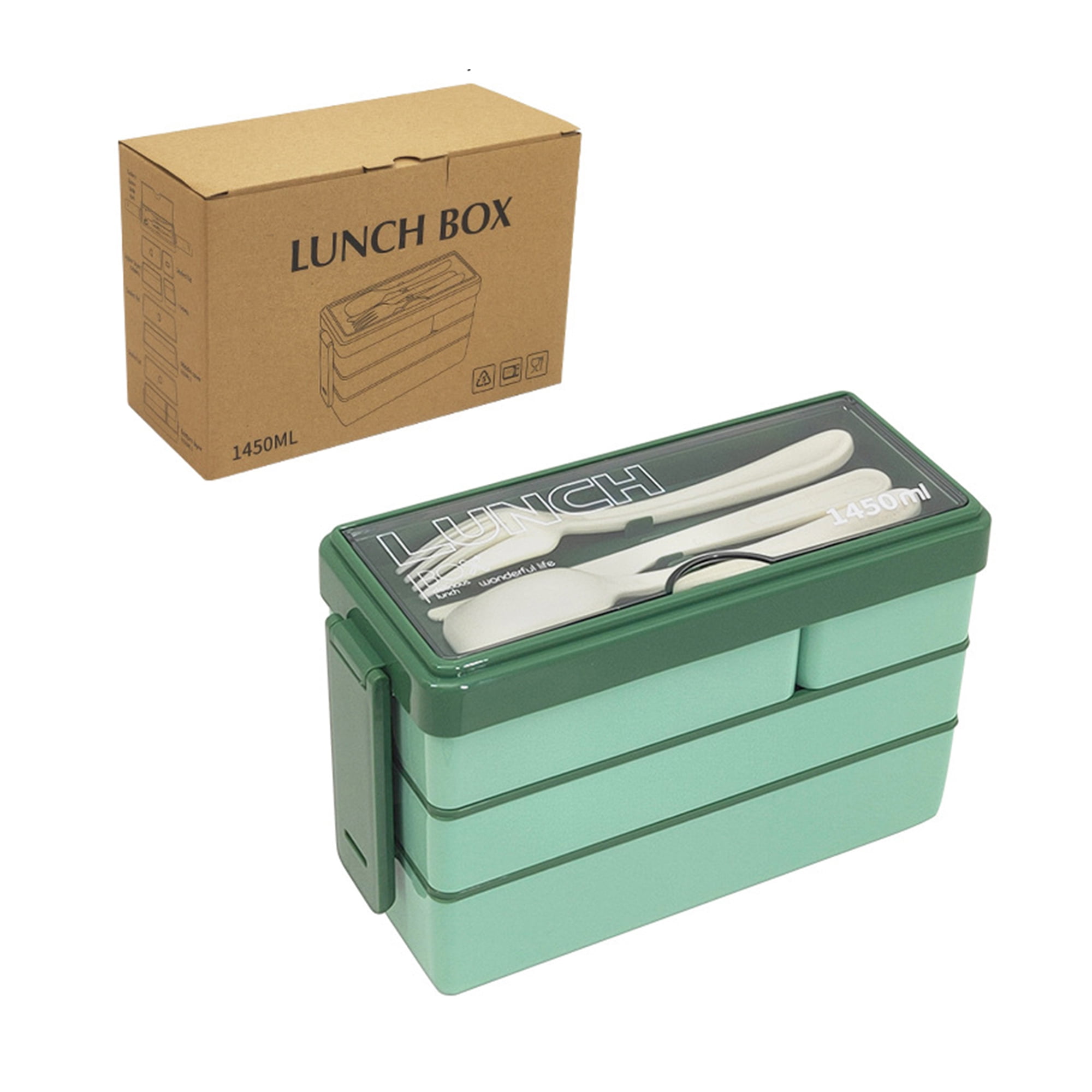 Thaisu Stackable Bento Box LeakProof Lunch Container 3 Layers Allin