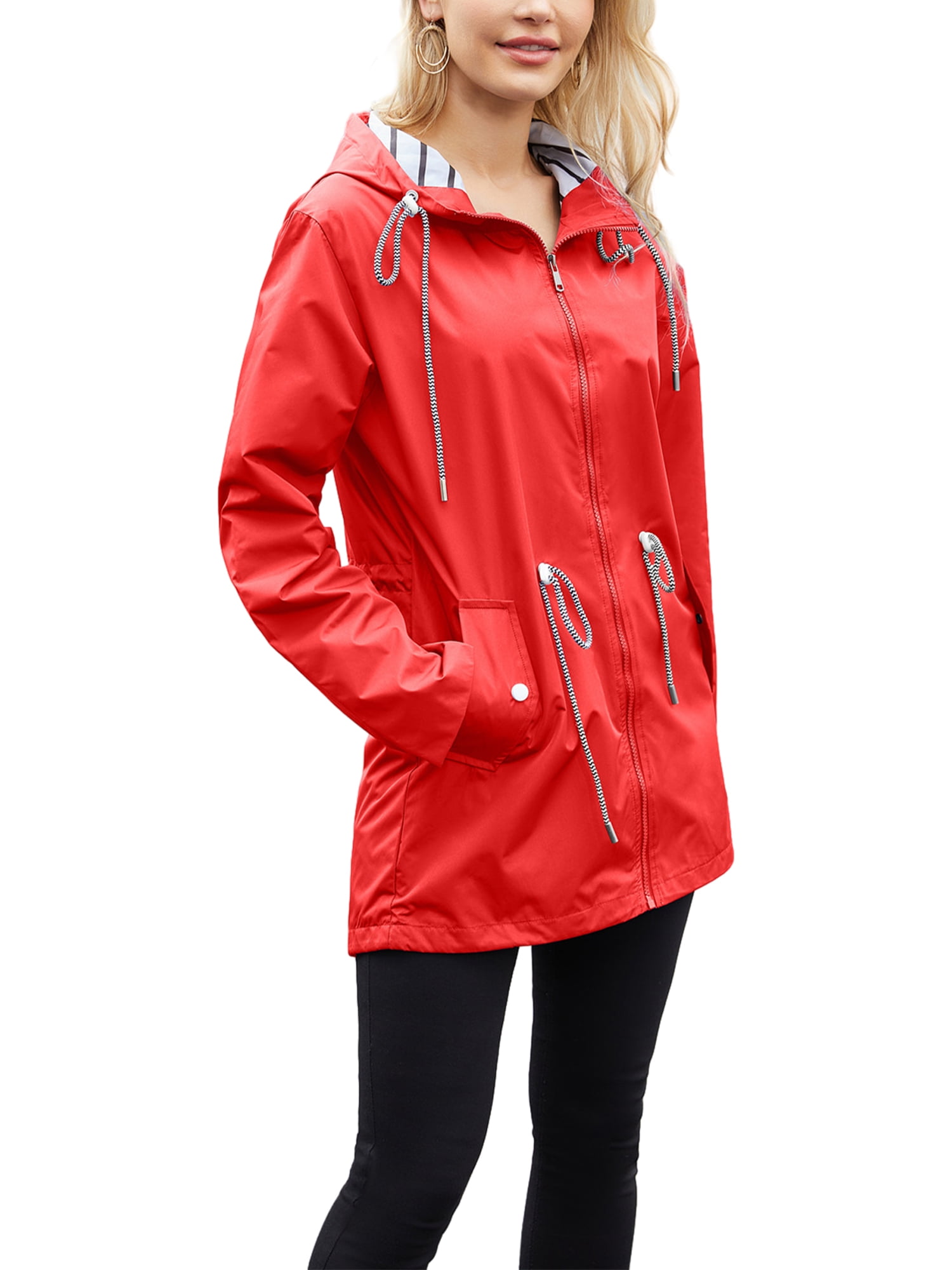 Thaisu Women's Safari Jacket Light Utility Rain Coat Waterproof