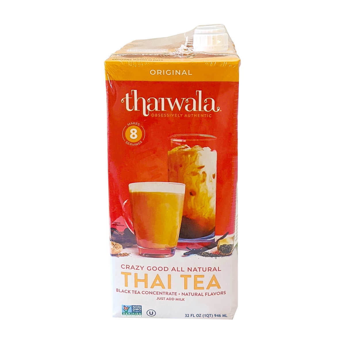 Thaiwala Thai Tea Black Tea Concentrate, Original, 32 Fluid Ounce (Pack