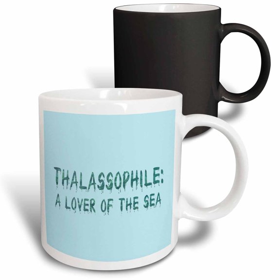 3drose, Thalassophile a Lover of the Sea Vector Art Text, 11oz Magic Transforming Mug
