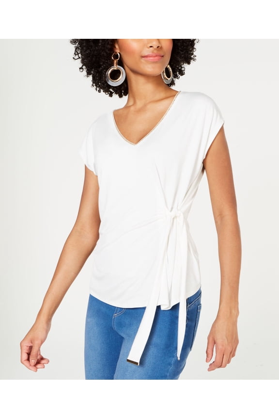 Thali Sodi Embellished Tie Waist Top White M