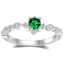 Thalia Birthstone Engagement Ring Sterling Silver Cz Women Ginger Lyne Collection