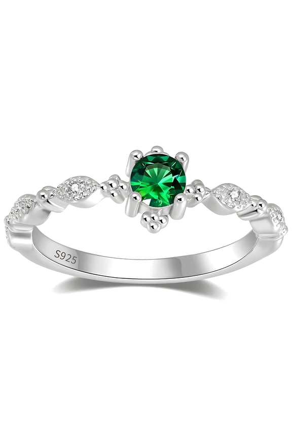 Thalia Birthstone Engagement Ring Sterling Silver Cz Women Ginger Lyne Collection