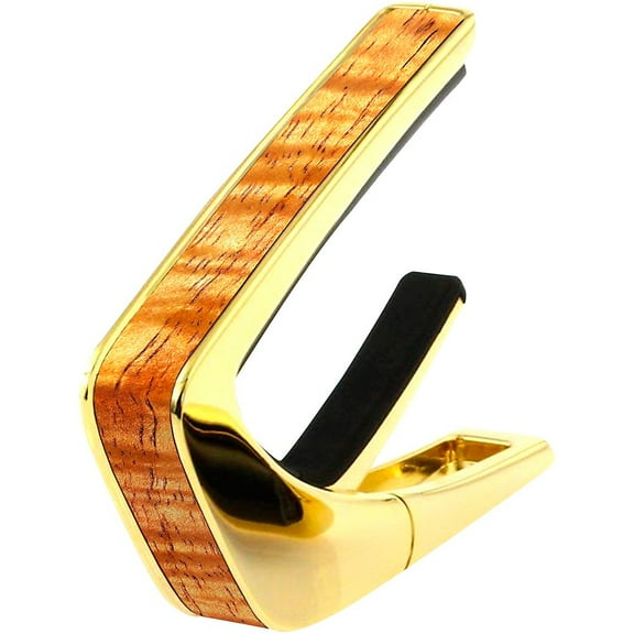 Thalia Exotic Series Gold Guitar Capo AAA Hawaiian Koa Inlay