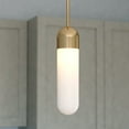 thumbnail image 1 of Thalia Gold Brass Contemporary Mini Pendant Ceiling Light White Pill Glass, 1 of 11
