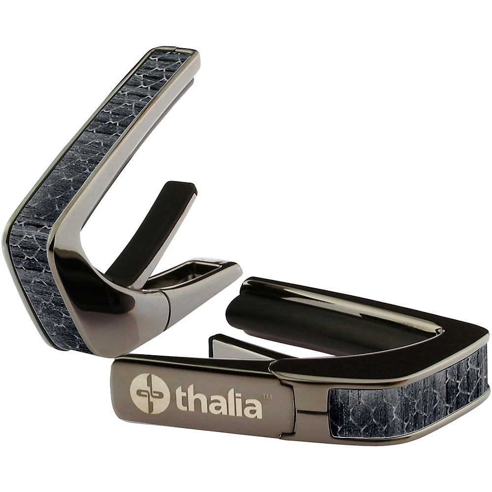 Thalia Premium Series Black Chrome Guitar Capo Black Dragon Scales