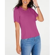 Thalia Sodi Asymmetric Lattice Neck Top Magenta XL