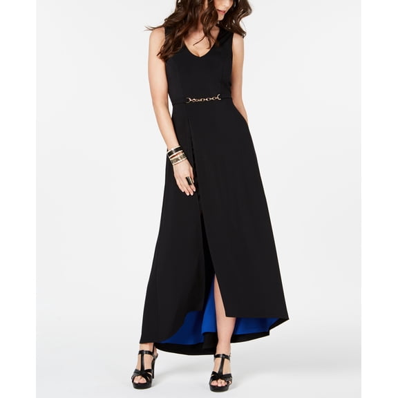 Thalia Sodi Belted Detail Maxi Dress Black M