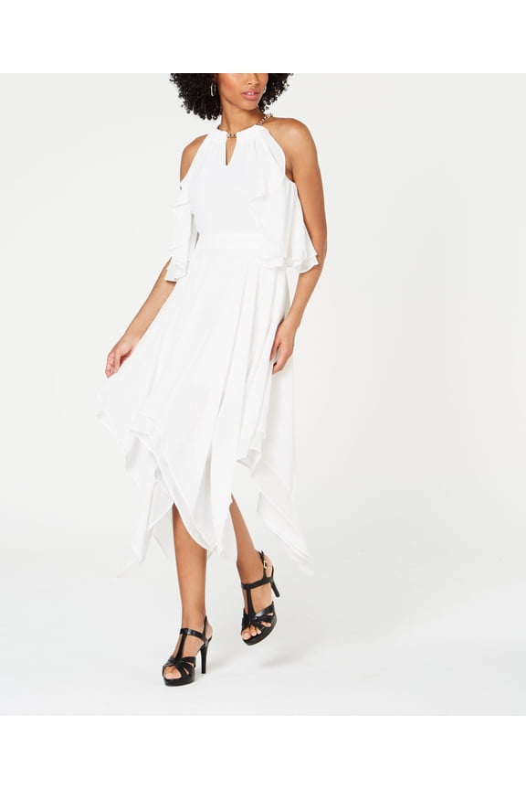Chain Neck Maxi Dress White S