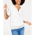 thumbnail image 1 of Thalia Sodi Draped Keyhole Top White XL, 1 of 1