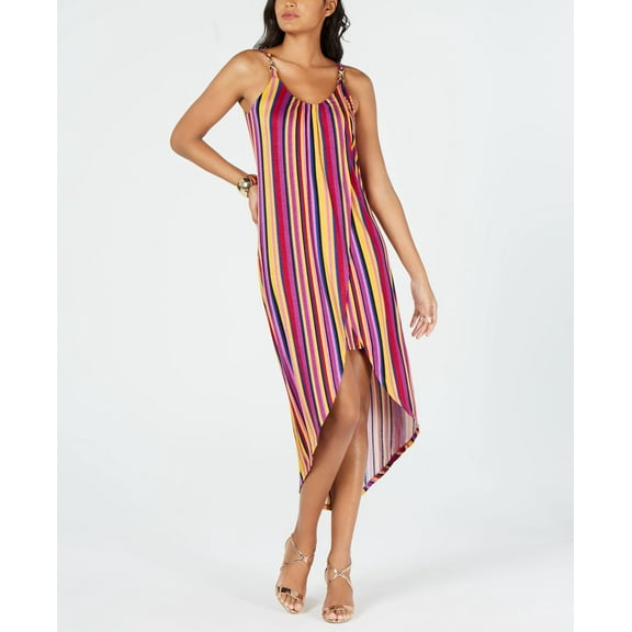 Thalia Sodi Embellished High Low Dress Narrow Stripe XS