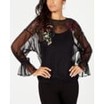 thumbnail image 1 of Thalia Sodi Embellished Mesh Top Deep Black L, 1 of 1