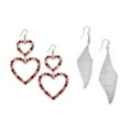 thumbnail image 1 of Thalia Sodi Gold-Tone Pave Double-Heart & Silver Twisted Mesh Drop Earrings – 2 Pack, 1 of 1