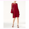 thumbnail image 1 of Thalia Sodi Lace Illusion Shift Dress in Napa Wine, Medium, 1 of 2