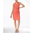 thumbnail image 1 of Thalia Sodi Lace Sheath Dress (Candy Coral, 18), 1 of 2