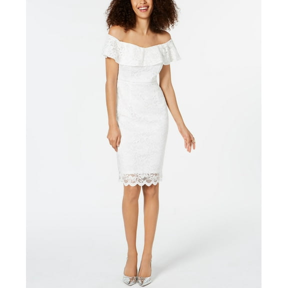 Thalia Sodi Off The Shoulder Lace Dress White M
