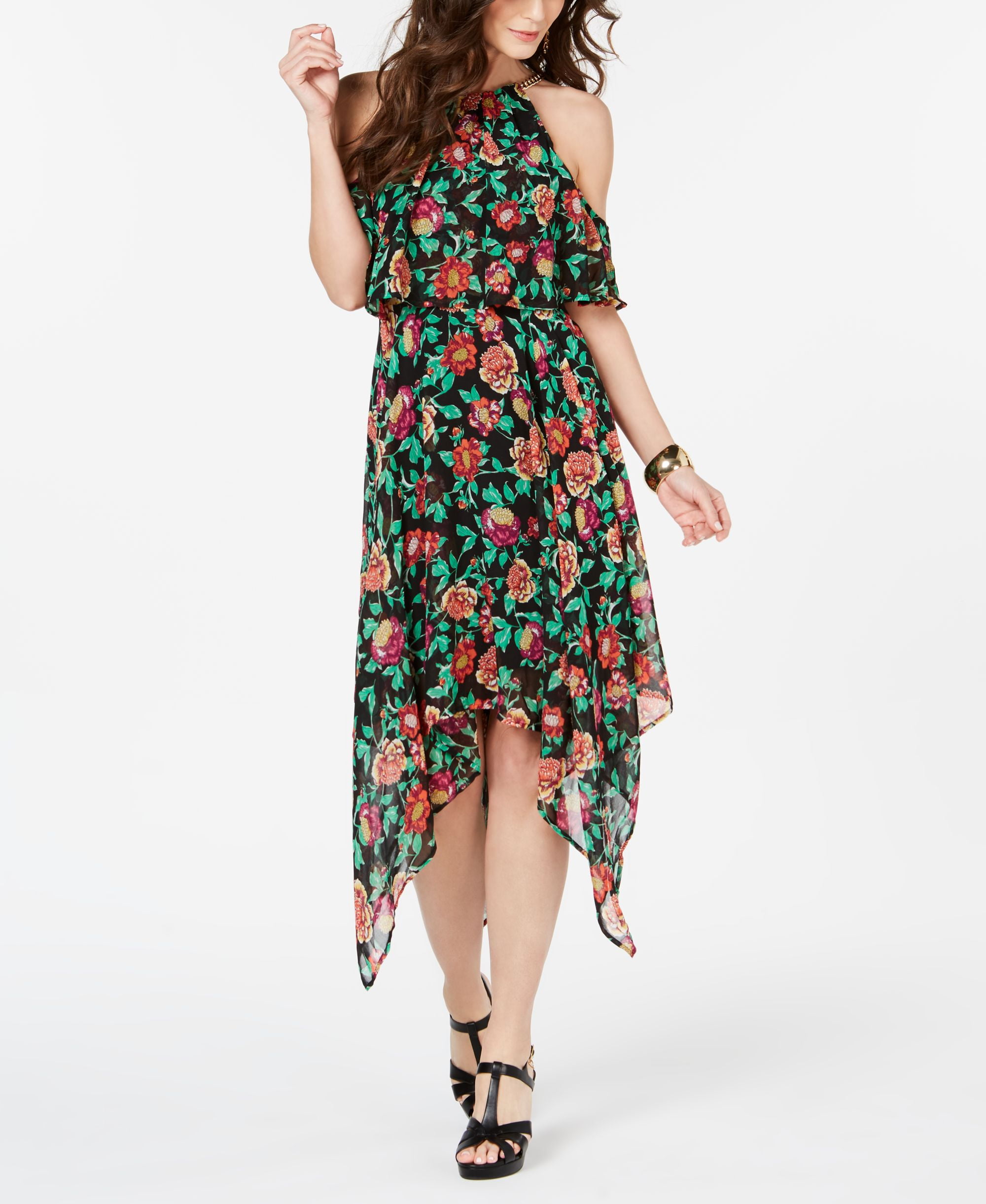 thalia sodi off the shoulder dress Thalia Sodi Women's Printed Chain-Neck Off-The-Shoulder Maxi Dress Size Large