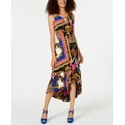 Thalia Sodi Printed Flounce Hem Maxi Dress Multi Status XS