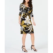 Thalia Sodi Printed Sheath Dress Golden Floral S