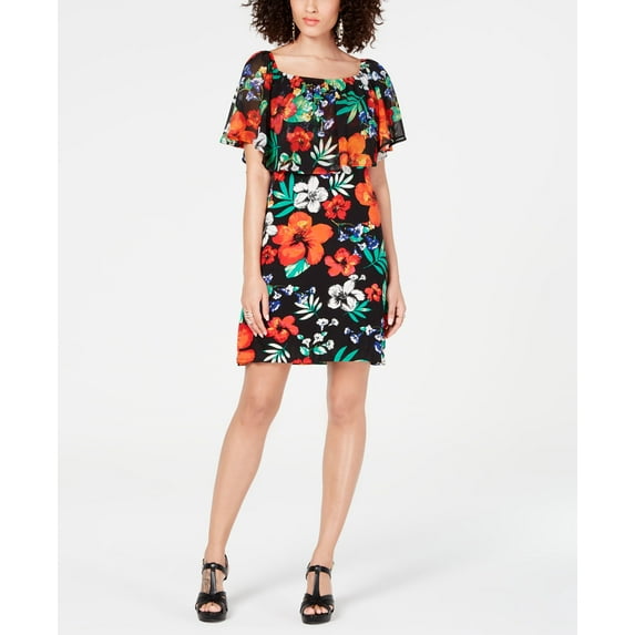 Thalia Sodi Printed Triple Threat Dress Tropical Floral 2XL