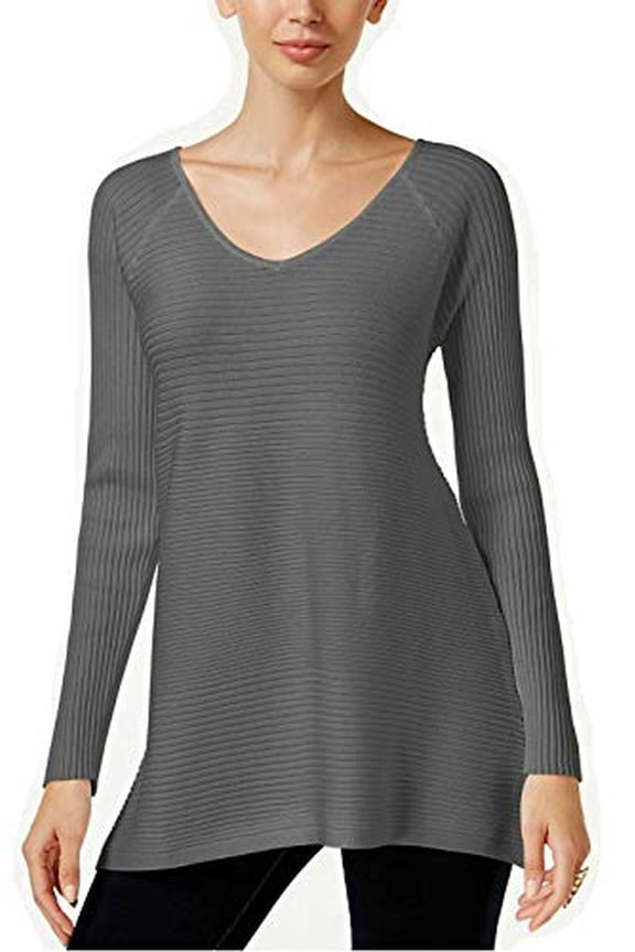 Asymmetrical Tunic Sweater Grey M