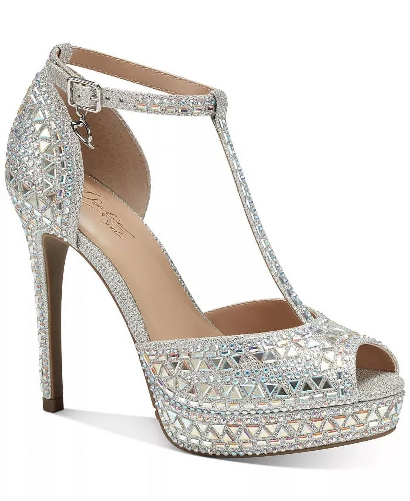 Thalia Sodi Women's Chace Embellished Platform Pumps Silver