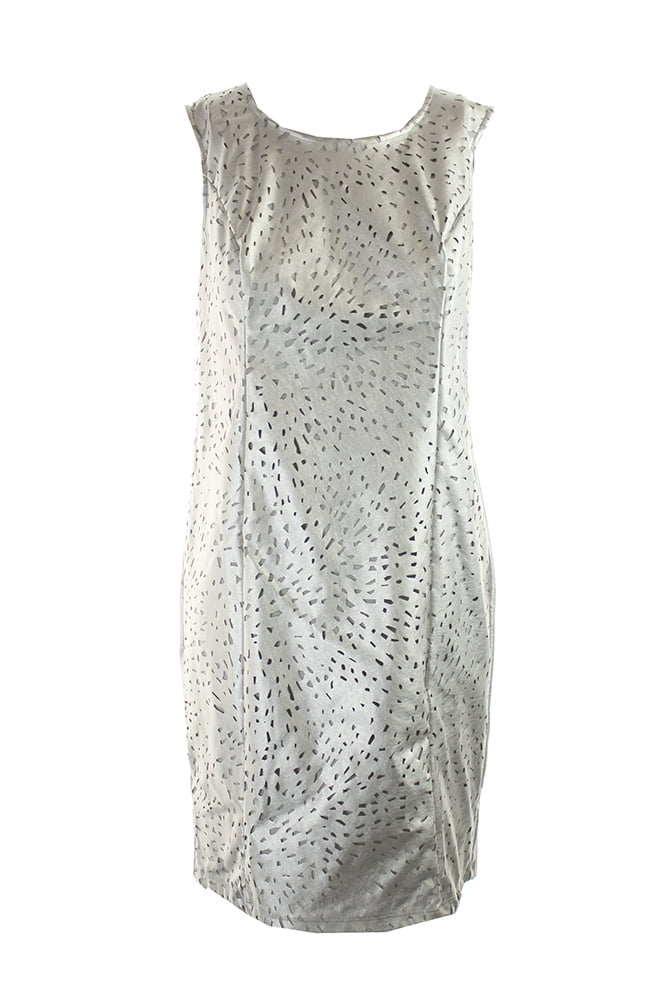 Thalia Sodi Silver Faux-Leather Metallic Sheath Dress 8 - Walmart.com