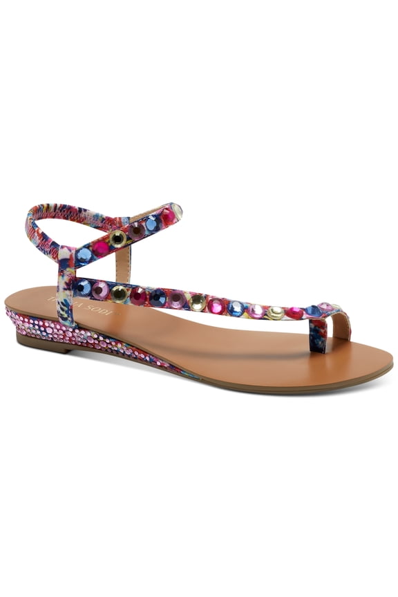 Women's Izabel Embellished Wedge Sandals rainbow abstract 6