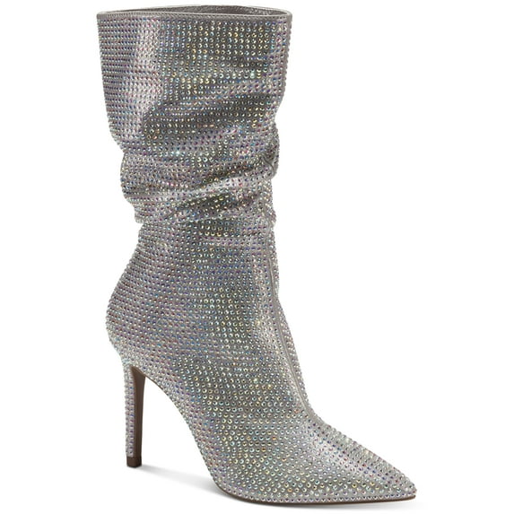 Thalia Sodi Women's Raquell Mid Calf Boots, Silver Bling, 8