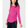 thumbnail image 1 of Thalia Sodi Women's Ruched Keyhole Sweater Raspberry Pink, 1 of 2