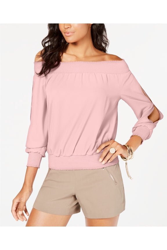 Women's Smocked Split-Sleeve Top Soft Shell Size Large