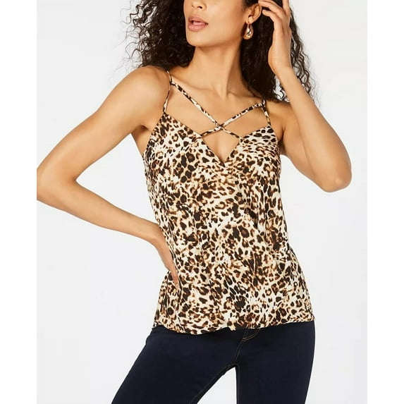 Thalia Sodi Women's Strappy-Trim Tank Top Brown Size XX Large