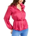 thumbnail image 1 of Thalia Sodi Women's Zip Peplum Top Pink Size X-Large, 1 of 3