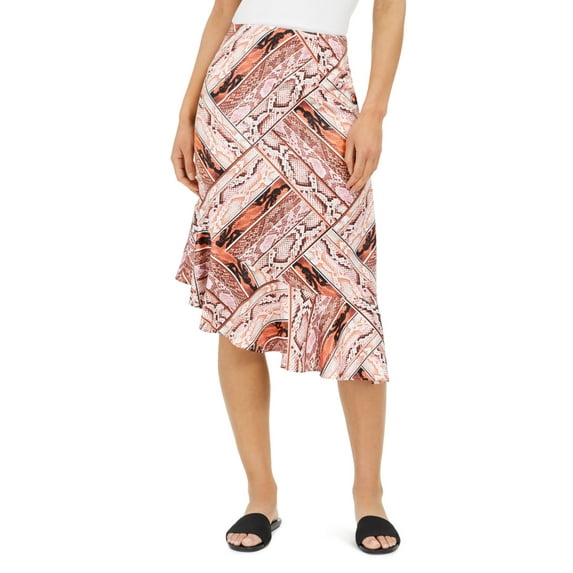 Thalia Sodi Womens Asymmetrical Flounce Hem Skirt