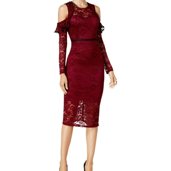 Thalia Sodi Womens Cold-Shoulder A-Line Dress