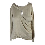 Thalia Sodi Womens Gold Metallic Keyhole Sweater Sweater XL