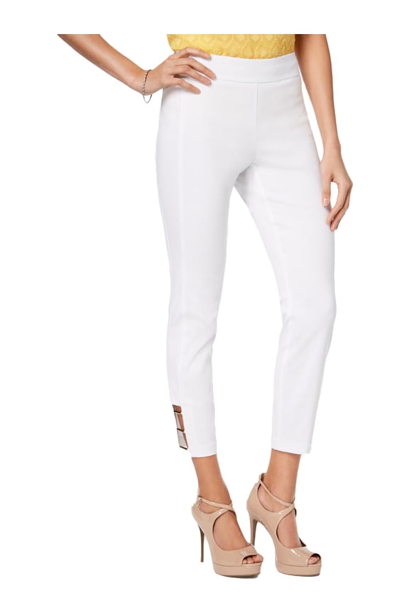 Womens Hardware Embllished Ankle Ankle Pants