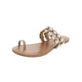 thumbnail image 1 of Thalia Sodi Womens Joya Faux Leather Rhinestone Thong Sandals, 1 of 2