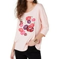 thumbnail image 1 of Thalia Sodi Womens Lips & Hearts Graphic T-Shirt, Pink, Medium, 1 of 2